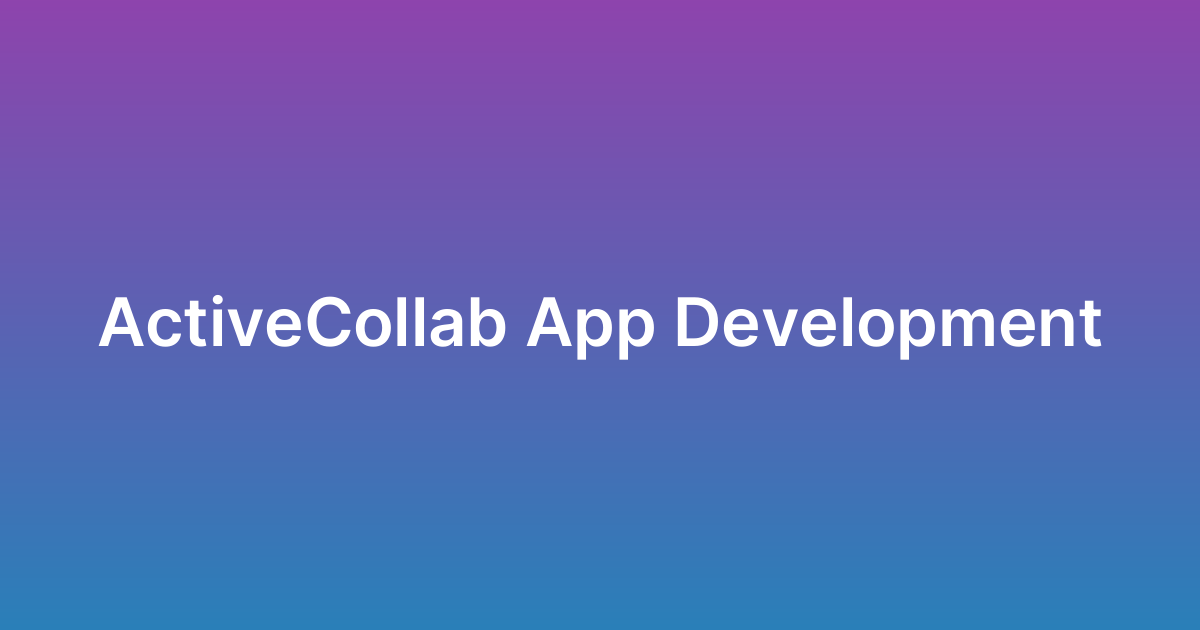 برمجة تطبيق أكتيف كولاب ActiveCollab