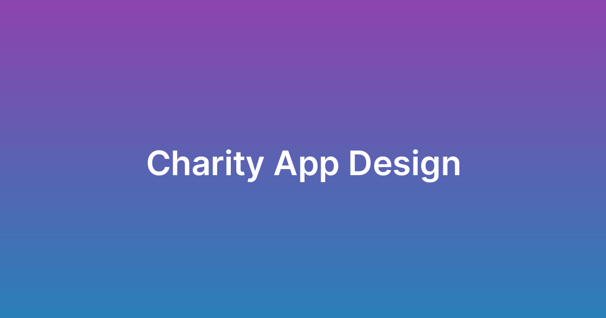 تصميم تطبيق صدقة Charity App