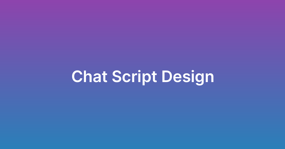 تصميم سكربت محادثة Chat Script