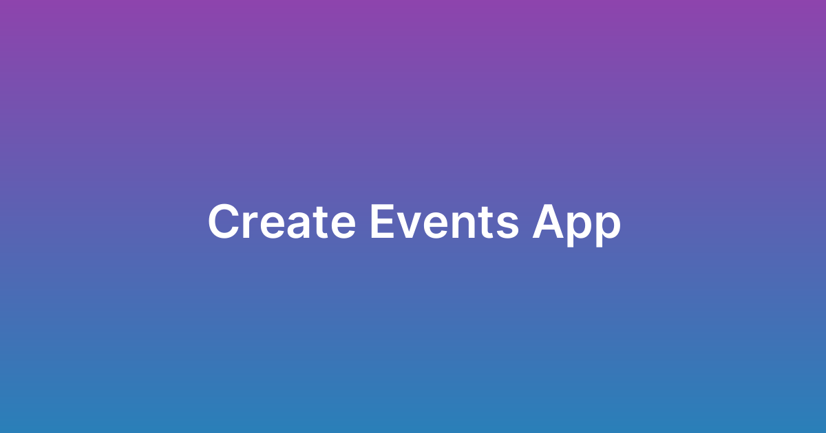 إنشاء تطبيق إيفنتس Events.com