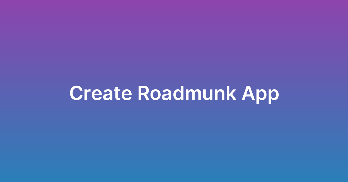 إنشاء تطبيق رود مانك Roadmunk