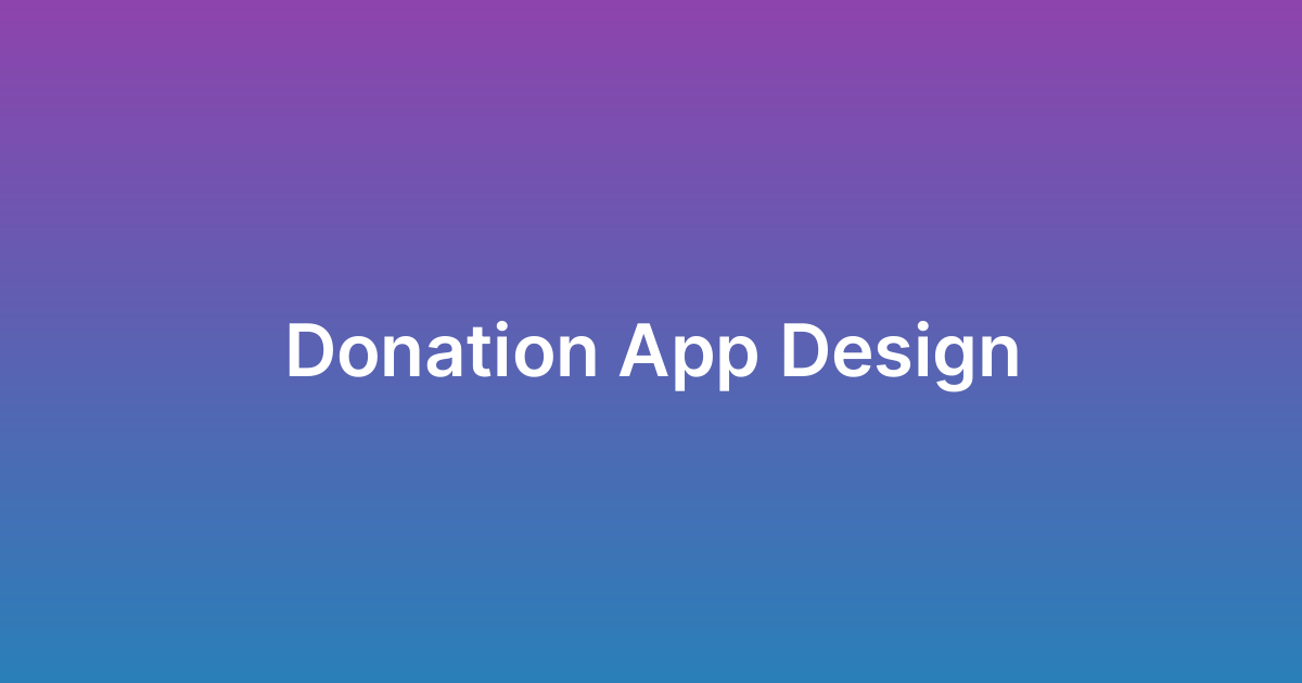 تصميم تطبيق تبرعات Donation App