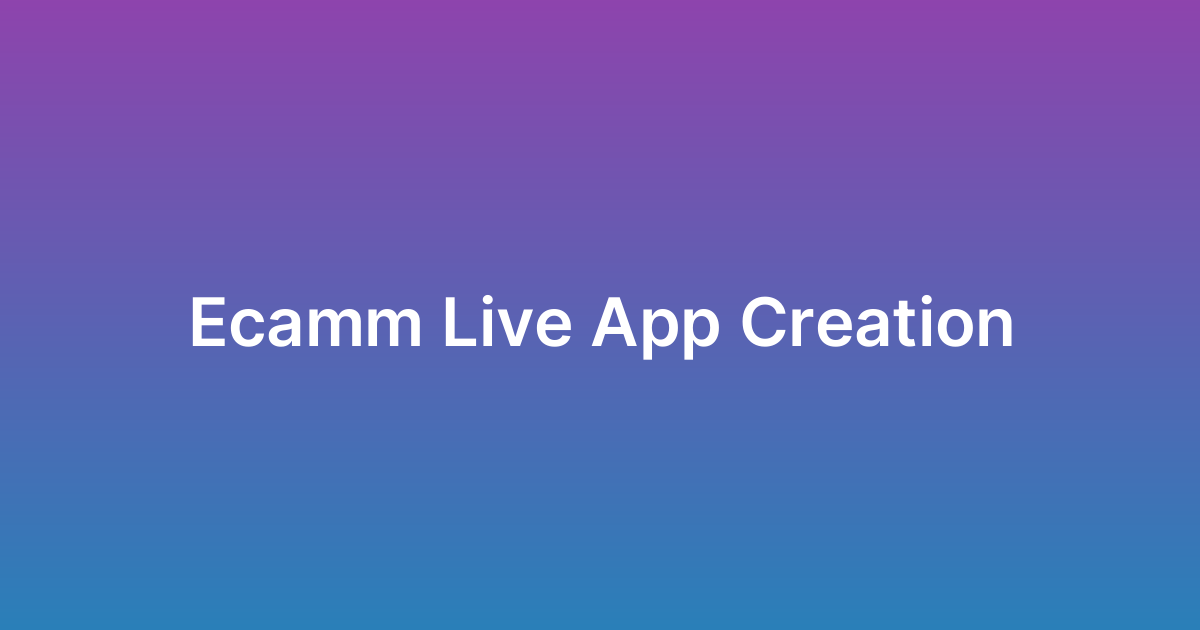 إنشاء تطبيق إي كام Ecamm Live