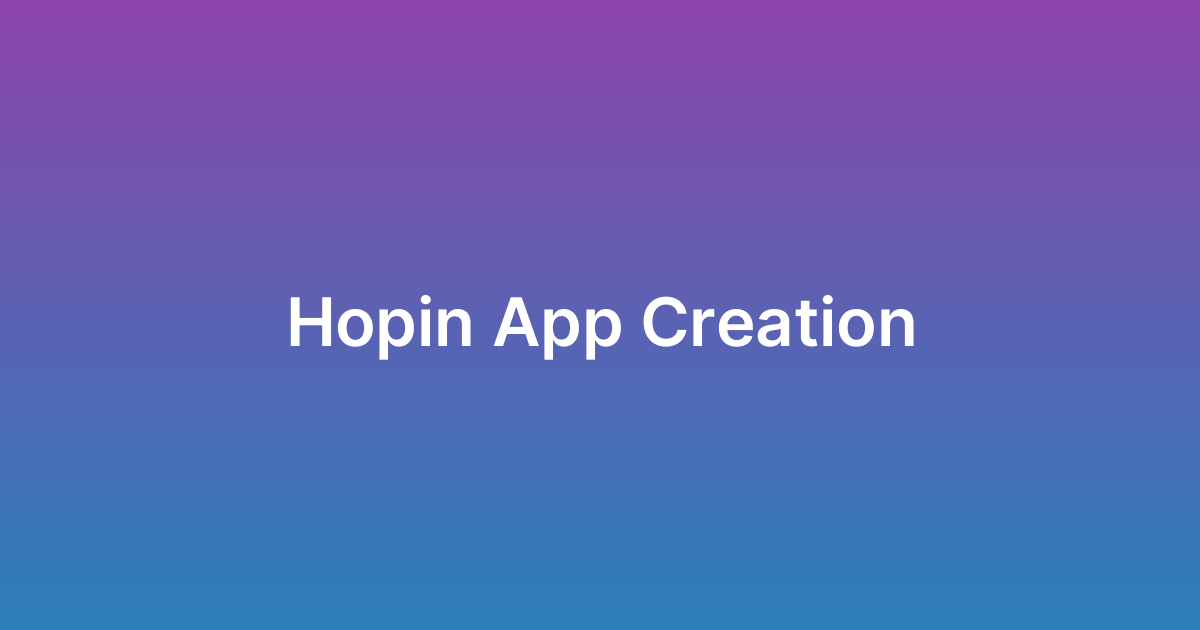 إنشاء تطبيق هوبين Hopin