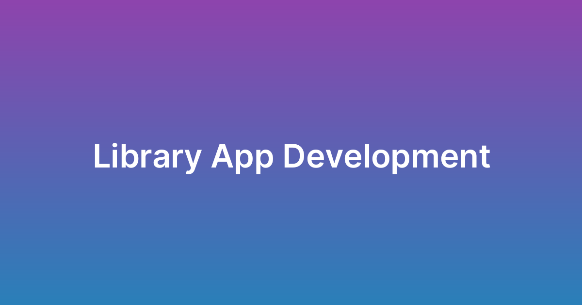 برمجة نظام مكتبات Library App