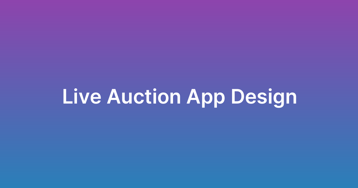 تصميم تطبيق مزاد حي Live Auction