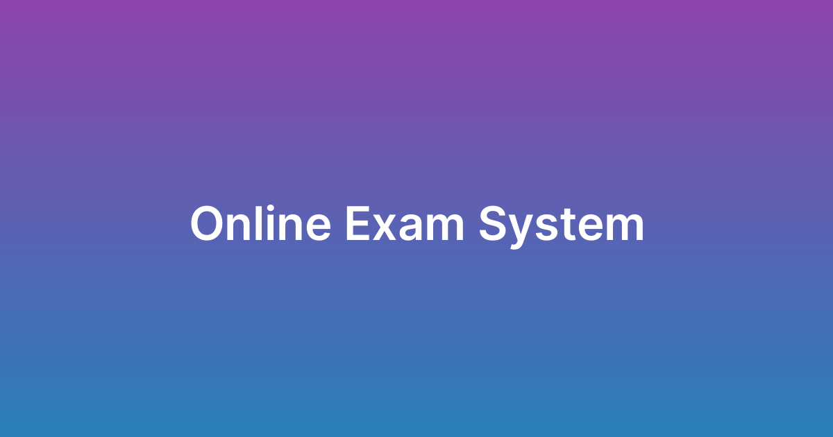 برمجة نظام امتحانات أونلاين Online Exam