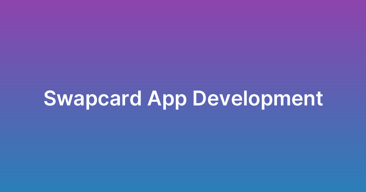 برمجة تطبيق سواب كارد Swapcard