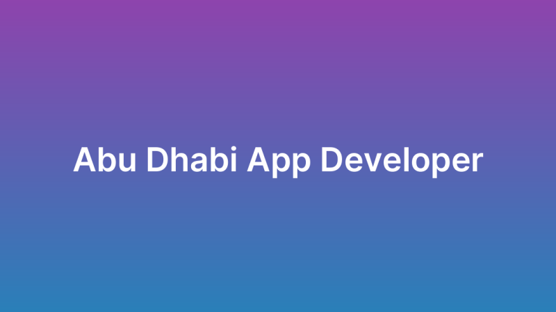App Developer Abu Dhabi