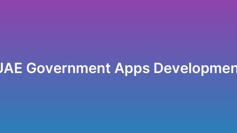 Building Government Digital Services Apps in the UAE